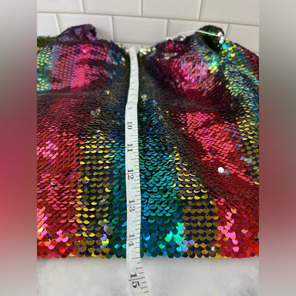 Miuco Women Lined Rainbow Sequence Hobo  Bag High Quality - Picture 5 of 12